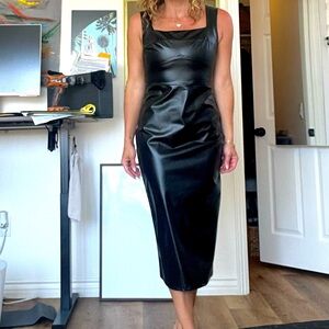 Faux leather dress